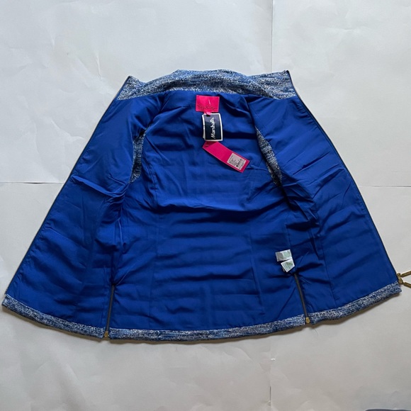 NWT Lilly Pulitzer Noella Resort Boucle Blue Vest Small Pockets Preppy Southern - Picture 8 of 11